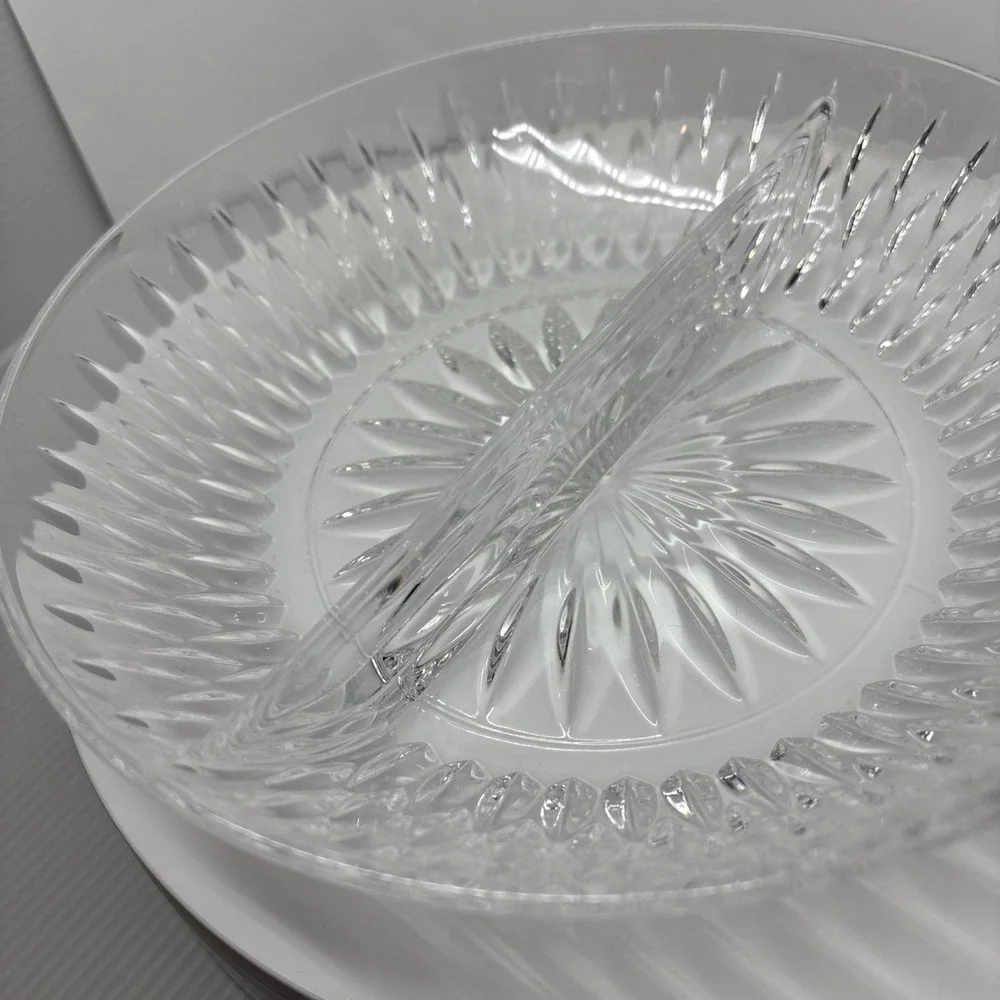 Princess House Highlights Crystal Divided Serving Dish Brilliant Cut‎ Crystal